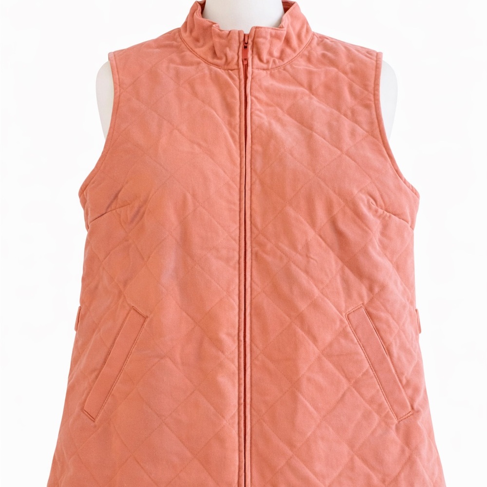 Orvis Quilted Zip Front Vest Coral Pink Women’s Medium